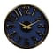 Blue Aluminum Coastal Wall Clock, 12" x 12" x 4"